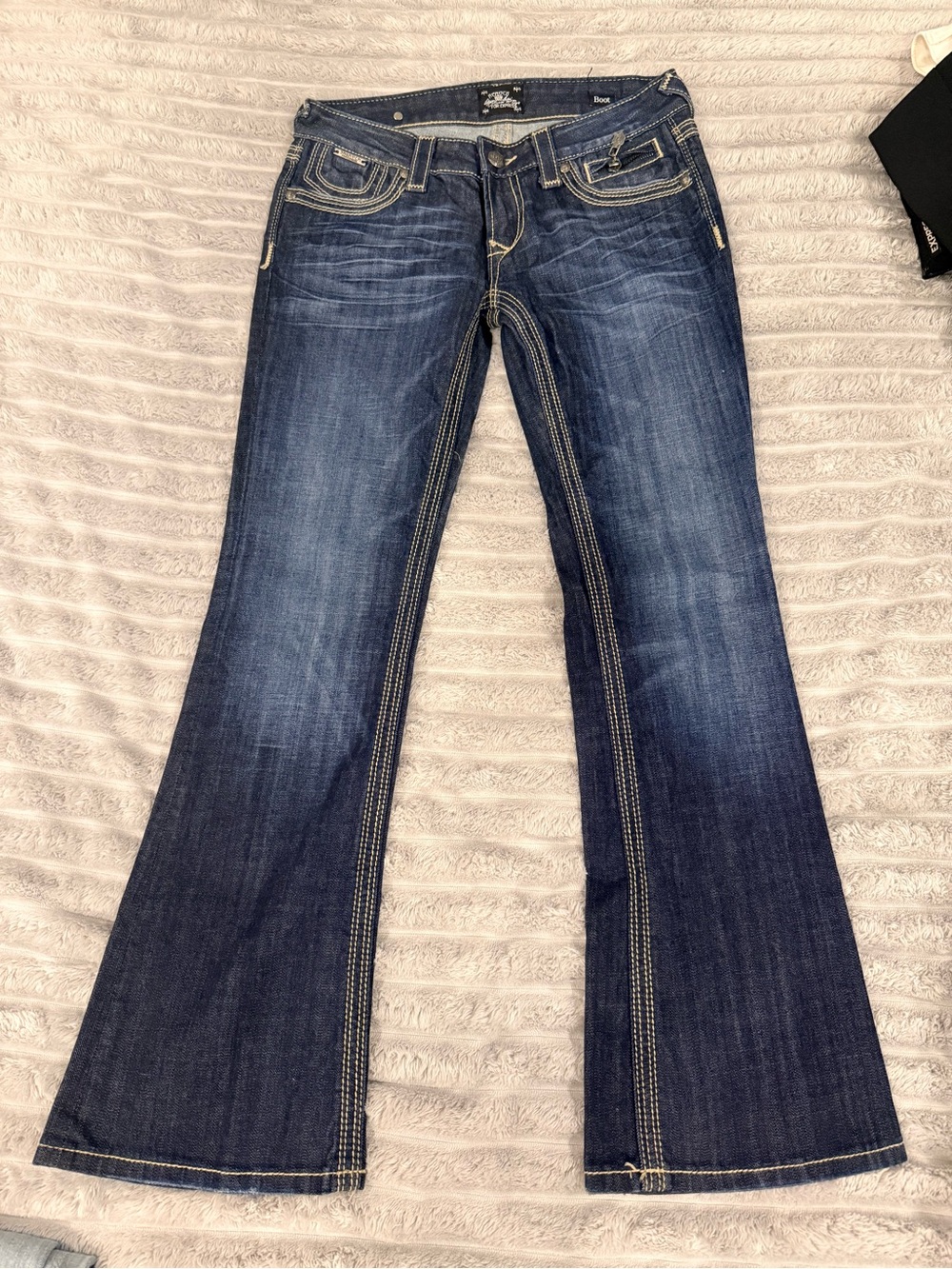 Express Rerock Dark Blue Flare Jeans